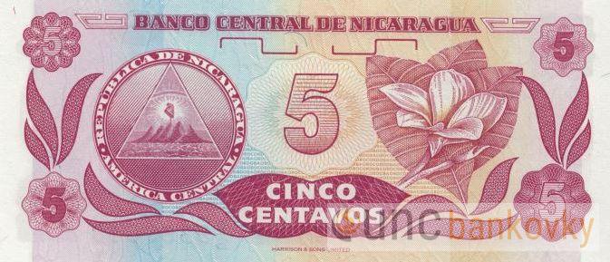 Nikaragua 5 Centavos 1991 UNC