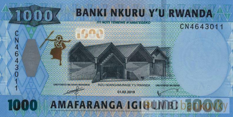 Rwanda 1000 Francs 2019 UNC