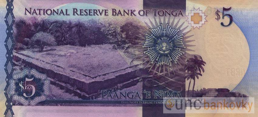 Tonga 5 Paanga 2015 UNC