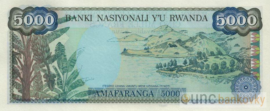 Rwanda 5000 Francs 1988 UNC