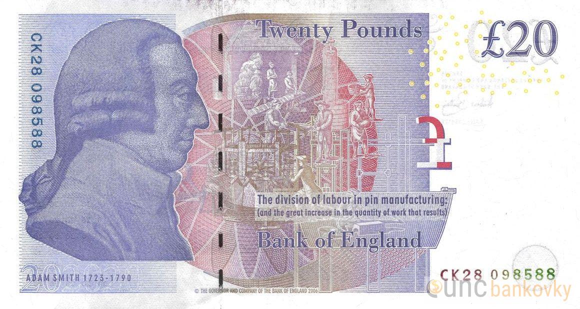 Británie 20 Pounds 2006 UNC
