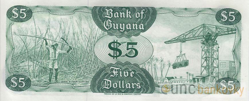 Guyana 5 Dollars 1966-1992 UNC