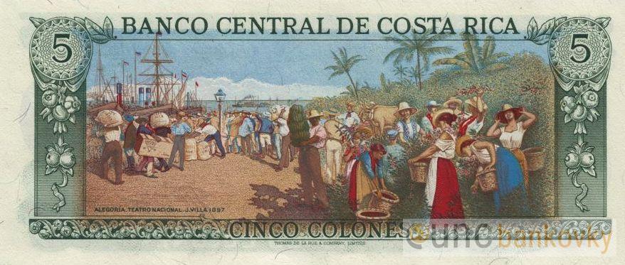 Kostarika 5 Colones 1989 UNC