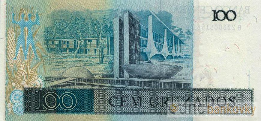 Brazílie 100 Cruzados 1987 UNC