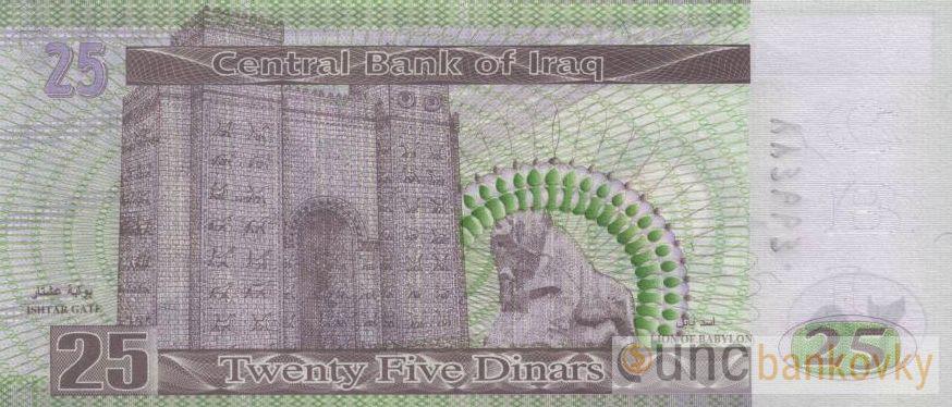Irák 25 Dinars 2001 UNC