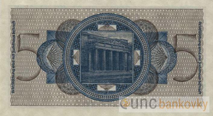 Německo 5 Reichsmark 1939 UNC