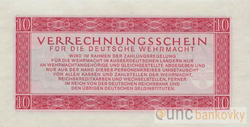 Německo 10 Reichsmark Wehrmacht 1944 UNC