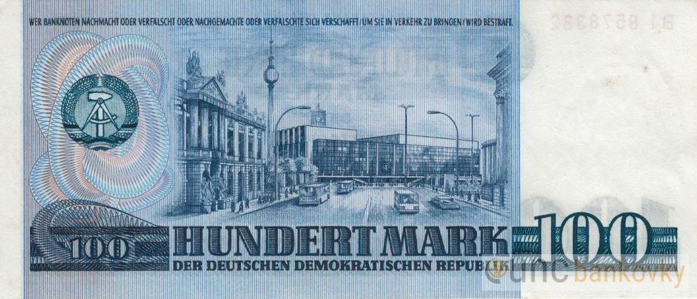 Německo DDR 100 Mark 1975 UNC