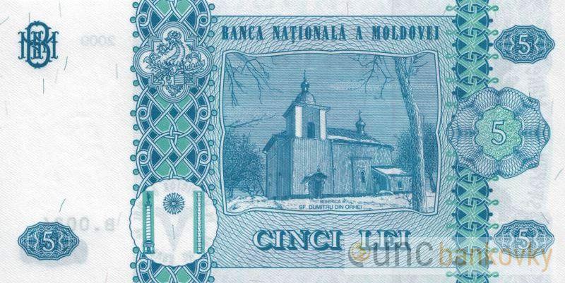 Moldávie 5 Lei 2009 UNC