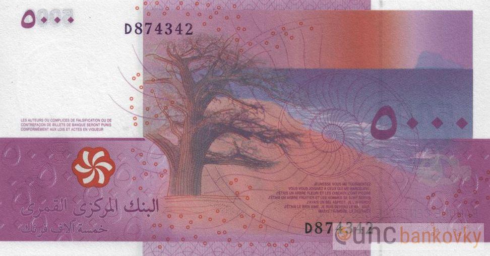 Komory 5000 Francs 2006 UNC