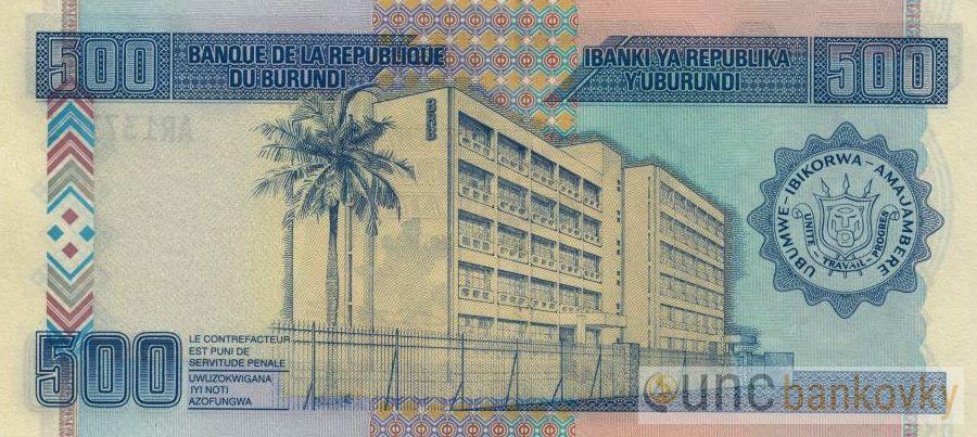 Burundi 500 Francs 2003 UNC