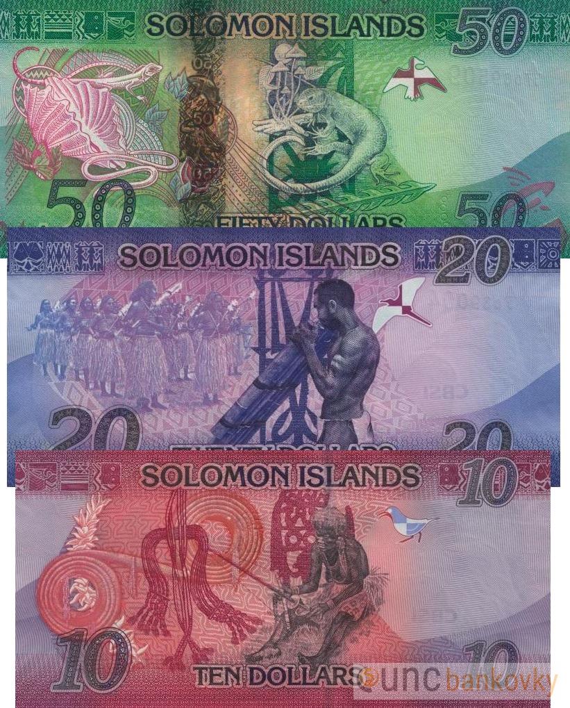 Šalamounovy ostrovy sada 10-20-50 2017 UNC