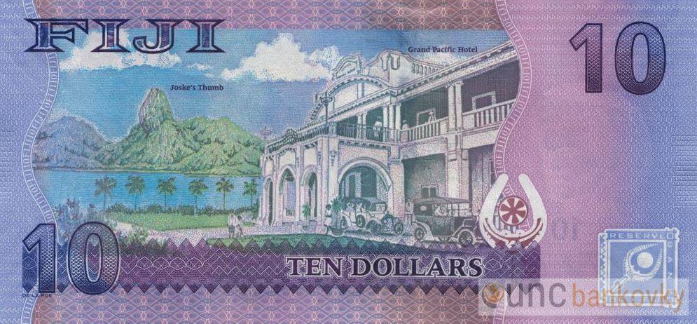 Fiji 10 Dollars 2012 UNC