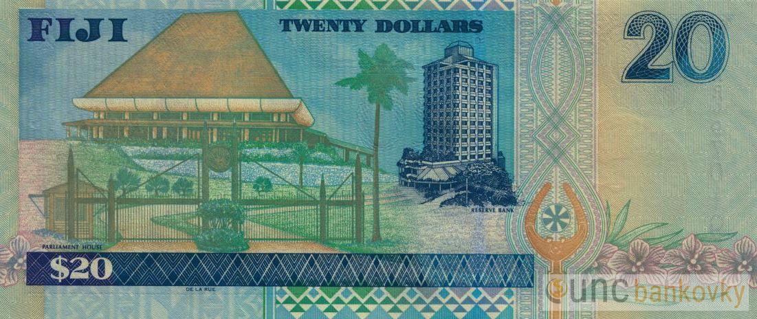 Fiji 20 Dollars 2002 UNC