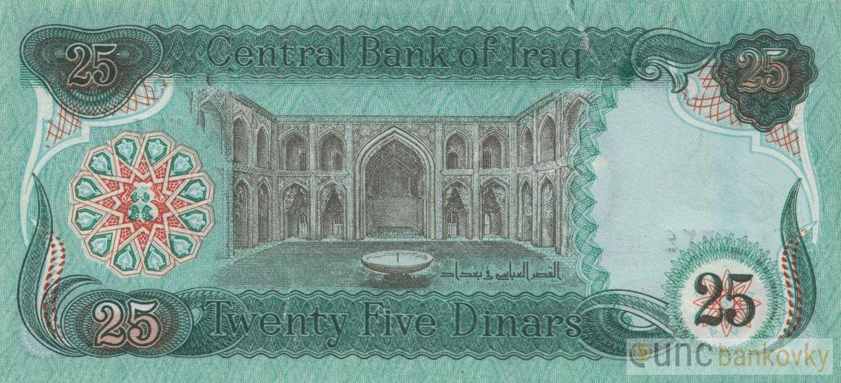 Irák 25 Dinars 1990 UNC