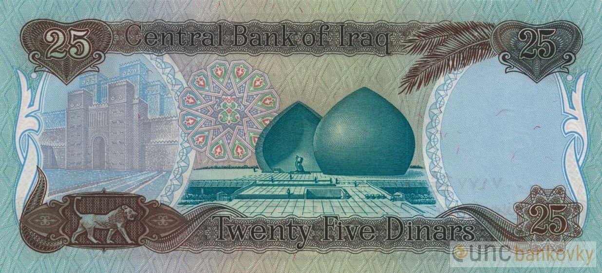 Irák 25 Dinars 1986 UNC