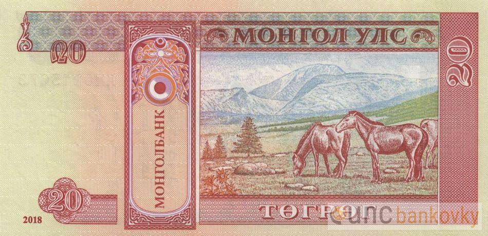 Mongolsko 20 Tugrik 2018 UNC