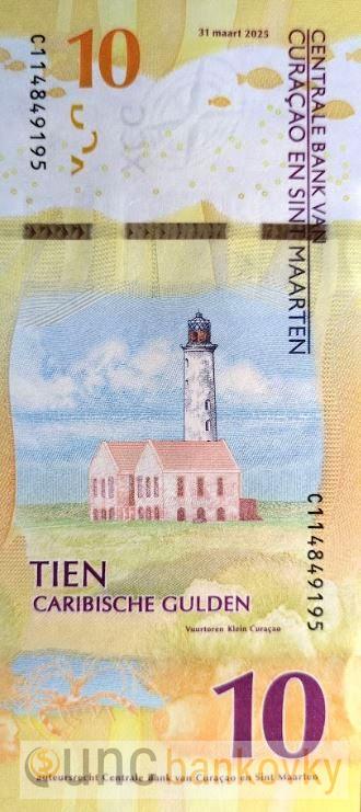 Curacao a Sint Maarten 10 Gulden 2025 UNC