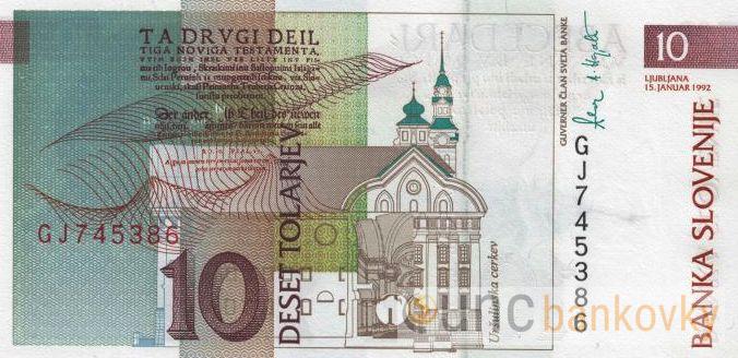 Slovinsko 10 Tolarjev 1992 UNC