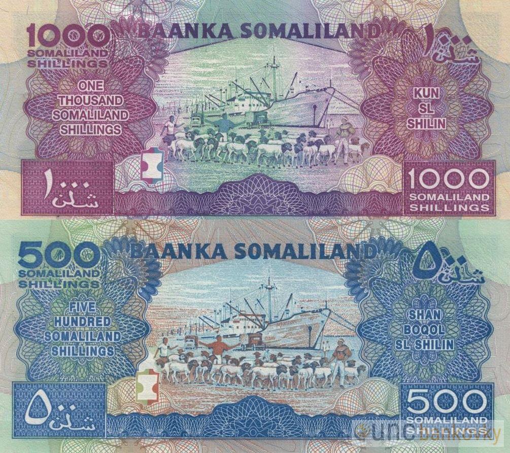 Somaliland sada 500-1000 Shillings 2011 UNC
