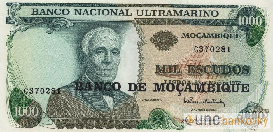 Mosambik sada 50-100-500-1000 Escudos 1961-1972 UNC