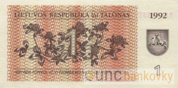 Litva 1 Talon 1992 UNC