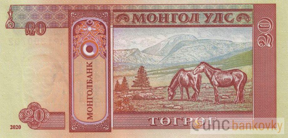 Mongolsko 20 Tugrik 2020 UNC