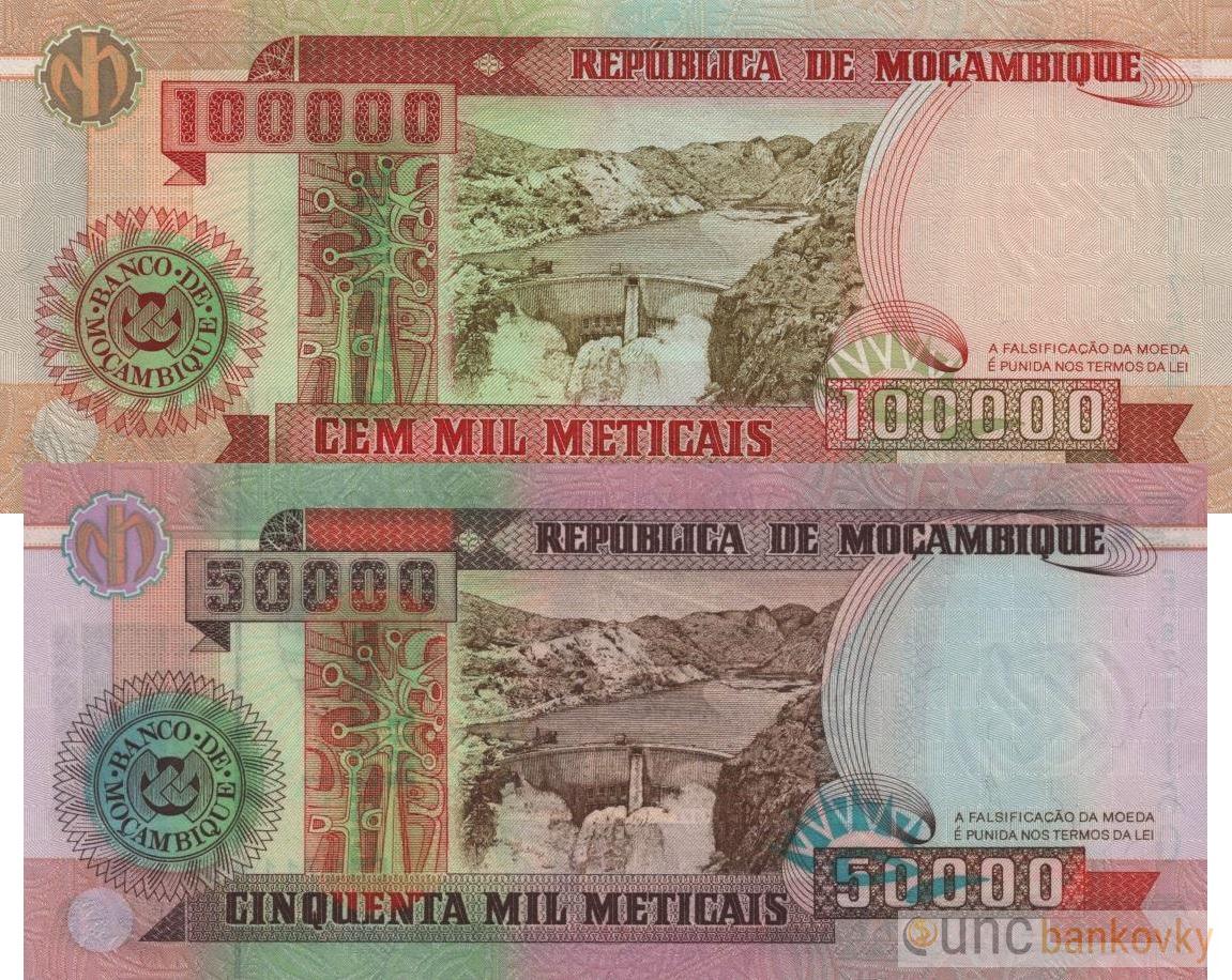 Mosambik sada 50.000-100.000 Meticais 1993 UNC