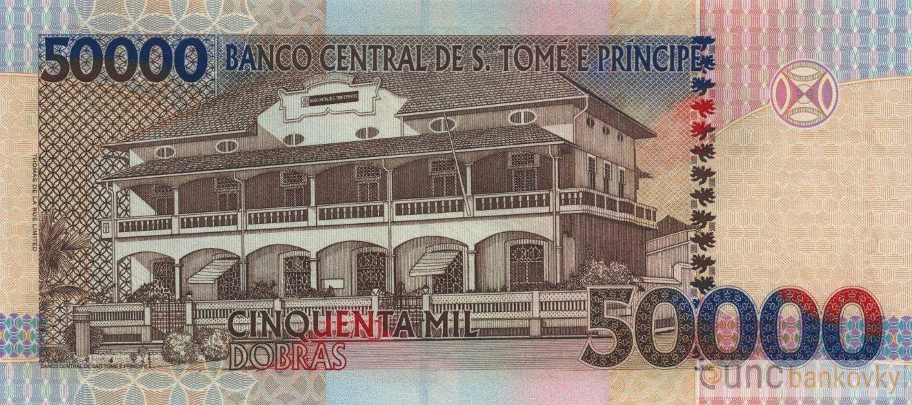 Sv. Tomáš a Princův ostrov 50.000 Dobras 1996 UNC