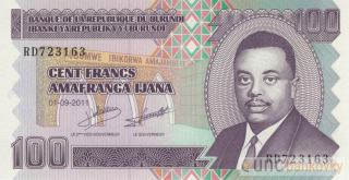 Burundi 100 Francs 2011 UNC