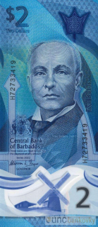 Barbados 2 Dollars 2022 UNC