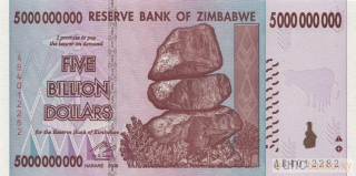 Zimbabwe 5.000.000.000 (miliard) 2008 UNC