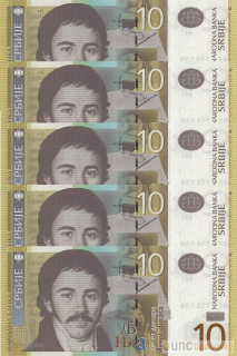 5x Srbsko 10 Dinara dealer set UNC