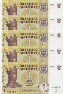 5x Moldávie dealer set UNC