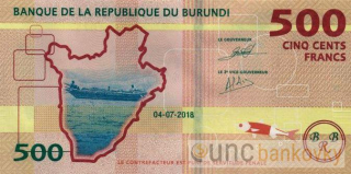 Burundi 500 Francs 2018 UNC