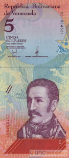Venezuela 5 Bolivares 2018 UNC
