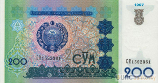 Uzbekistán 200 Som 1997 UNC