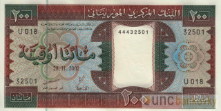 Mauritánie 200 Ouguiya 2002 UNC