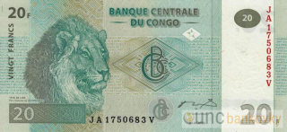 Kongo 20 Francs 2003 UNC