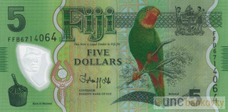 Fiji 5 Dollars 2022 UNC