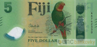 Fiji 5 Dollars 2026 UNC